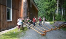 Gruppe von Alphornbläser*innen