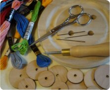 Werkzeug für Knopfmacherei